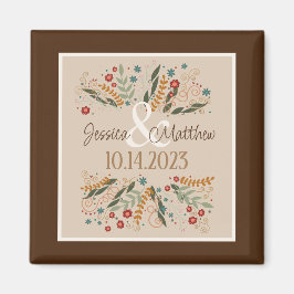 Vildblommig Bröllop Modern Elegant Inspirationskra Magnet