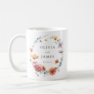 Vildblommig bröllopspresent kaffemugg