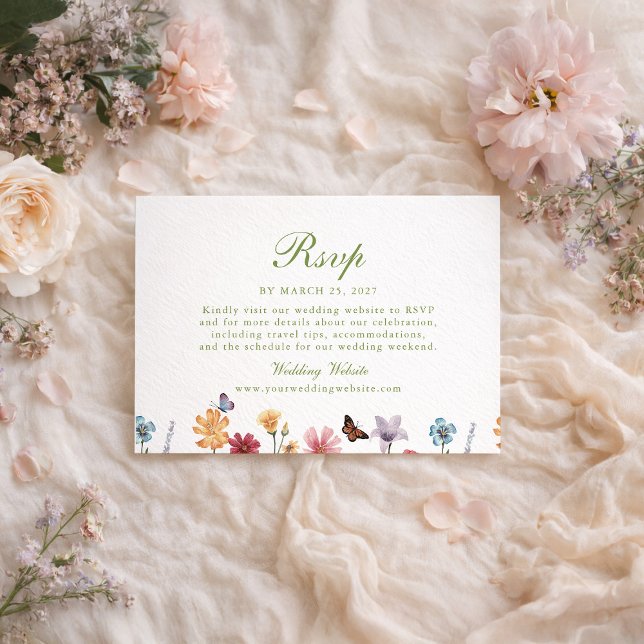 Vildblommig trädgård bröllop RSVP-kort Tilläggskort (Skapare uppladdad)