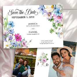 Vildblommig trädgårdsbröllop 3 Foto Monogram Spara Datumet