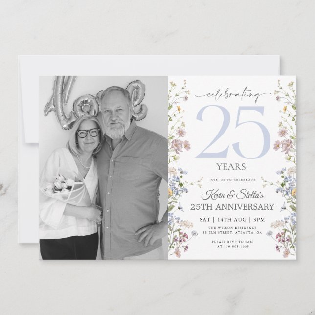 Vildblommor 25-årsjubileum Inbjudan Med Foto (Framsida)