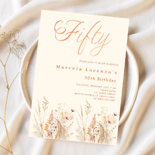 Vildblommor 50-årsdagen inbjudningar