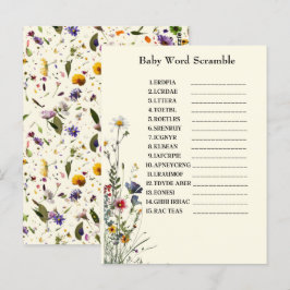 Vildblommor Baby Shower-spel Vykort