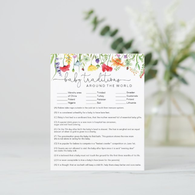 Vildblommor Baby Traditions Värld runt Game (Stående Fram)