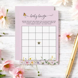 vildblommor, bin och Butterflies Bingo-spel Tilläggskort