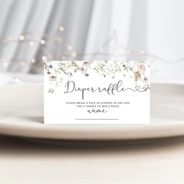 Vildblommor blöja lotteri biljett bifogad kort (Skapare uppladdad)