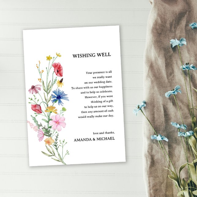 Vildblommor Bröllop Önskebrunn Tilläggskort (Skapare uppladdad)
