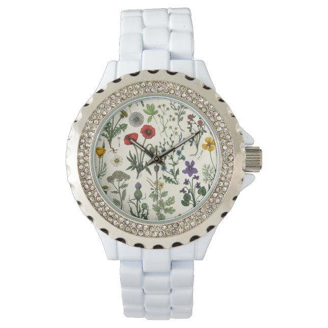 Vildblommor collage armbandsur (Framsida)