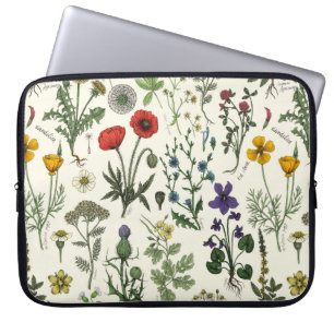 Vildblommor collage laptop fodral