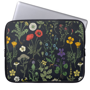 Vildblommor collage laptop fodral