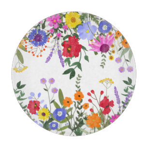 Vildblommor, dekorativt glas, skärningspenna 12 t