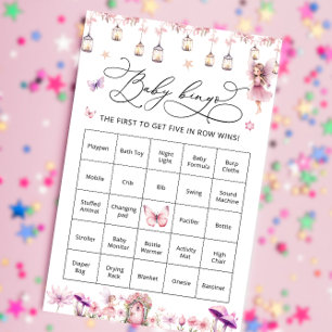 Vildblommor Fairy Cute Baby Shower Bingo Game