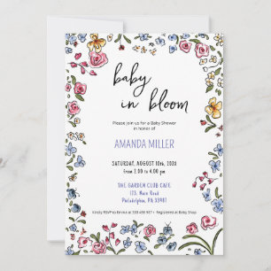 Vildblommor från Baby Shower hand plockade Spara Datumet