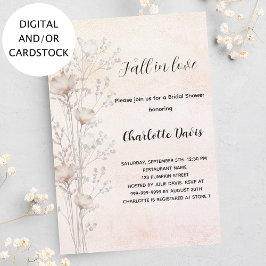 Vildblommor från möhippa i kräm faller i kärlek inbjudningar