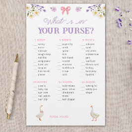 Vildblommor Gäss Purse Baby Shower Game