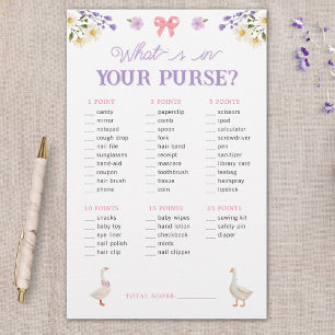 Vildblommor Gäss Purse Baby Shower Game