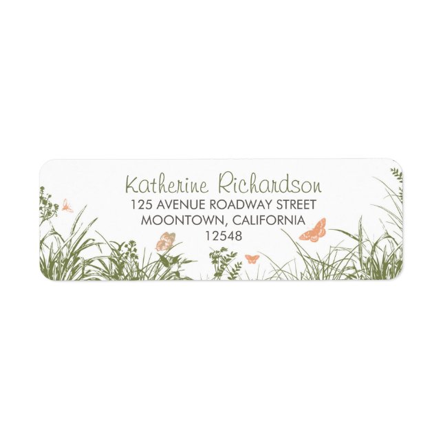 Vildblommor, grässöta returetiketter returadress etikett (Framsidan)