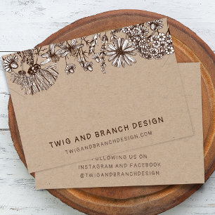 Vildblommor halsband armband displaykort visitkort