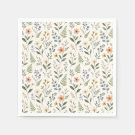 Vildblommor i neutrala färger pappersservett