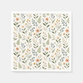 Vildblommor i neutrala färger pappersservett