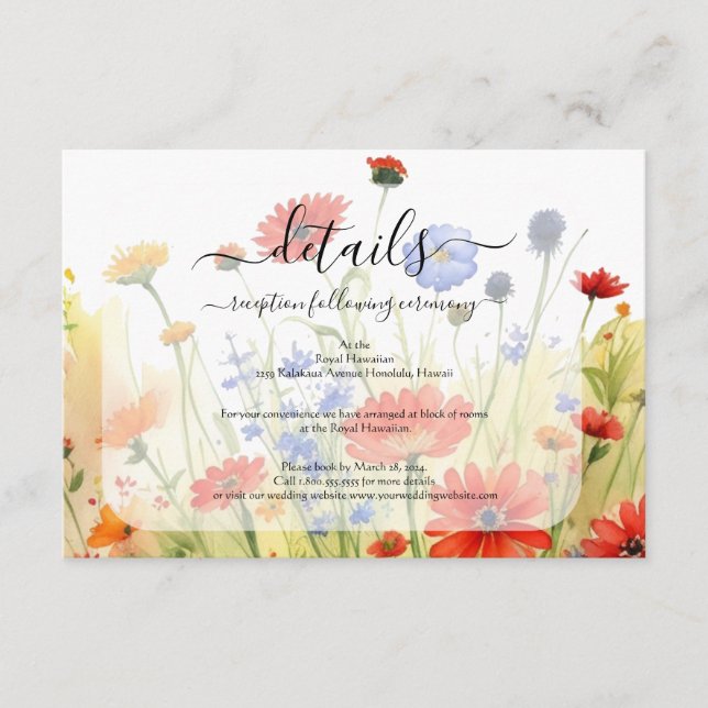 Vildblommor i våräng Fickkort Tilläggskort (Framsida)