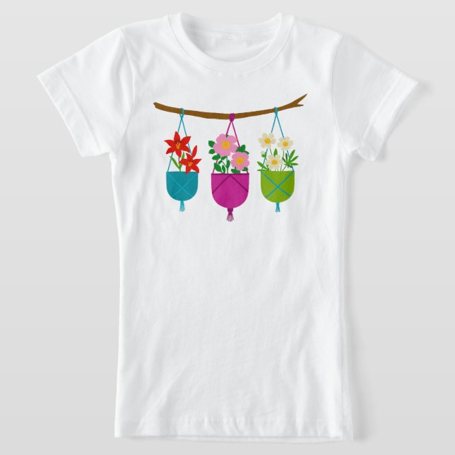Vildblommor i vibrerande planterare t shirt (Laydown)