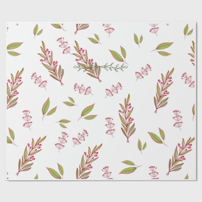 Vildblommor inslagningspapper med design (Platt)
