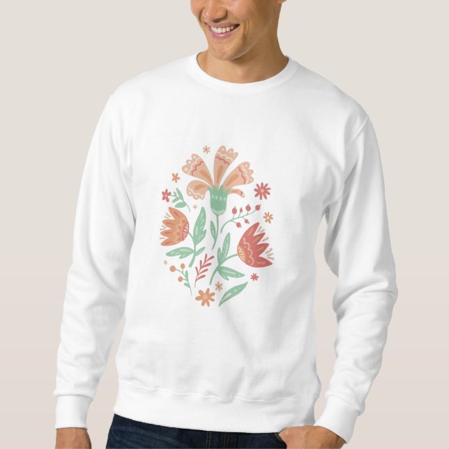 Vildblommor Lång Ärmad Tröja (Framsida)