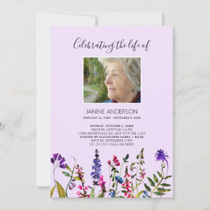Vildblommor Livets Firande foto inbjudan