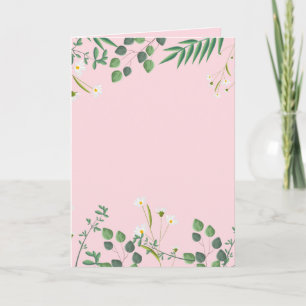 Vildblommor med rosa bröllop kort