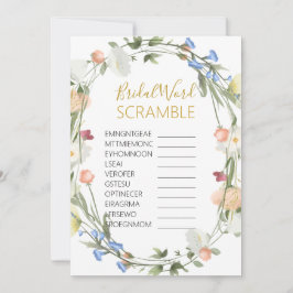 Vildblommor Möhippa Ord SCRAMBLE Game Inbjudningar