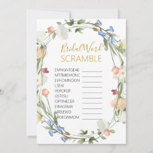 Vildblommor Möhippa Ord SCRAMBLE Game Inbjudningar