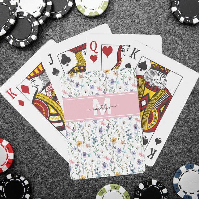 Vildblommor Monogram Casinokort (Wildflower Monogram Poker Cards)