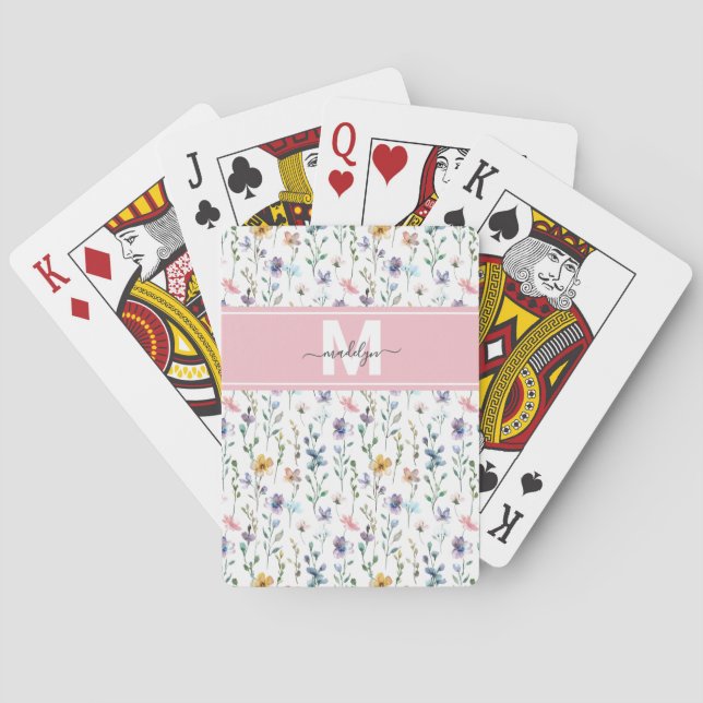Vildblommor Monogram Casinokort (Baksidan)