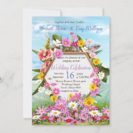 Vildblommor mot Blå himmel Inbjudningar