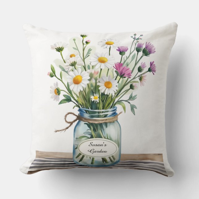 Vildblommor Murbrukslampa Kudde (Framsida)