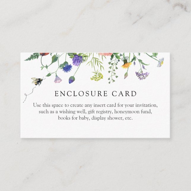 Vildblommor och Bibe Duschkuvertkort Tilläggskort (Framsida)