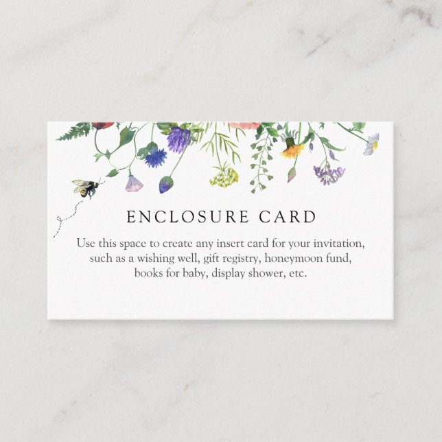 Vildblommor och Bihower Inneslutningskort Tilläggskort (Framsida)