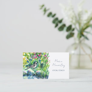 Vildblommor och en sädesärla visitkort