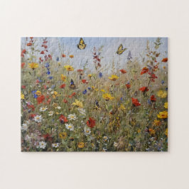 Vildblommor och Fjärilar Pussel