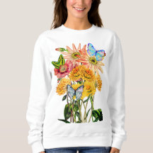 Vildblommor och tre fjärilar