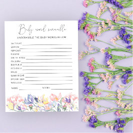Vildblommor Ord Skramble Baby Shower-spel