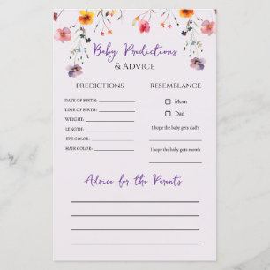 Vildblommor, ortodox Baby Shower Predicght Game