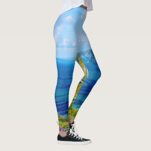 "Vildblommor ovanför havet" - Ett walesiskt Sjölan Leggings