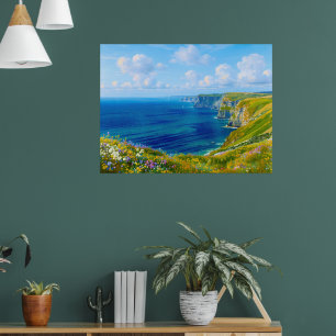 "Vildblommor ovanför havet" - Ett walesiskt Sjölan Poster