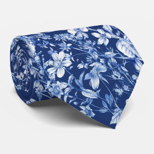 Vildblommor på franskt blått slips