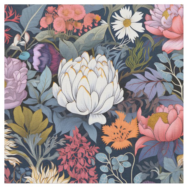 Vildblommor på svart tyg (Närbild)