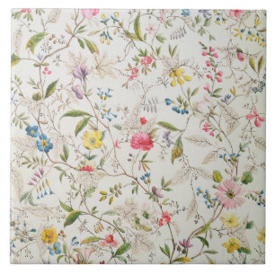 Vildblommor planlägger för materiellt silke, kakelplatta