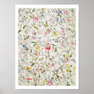 Vildblommor planlägger för materiellt silke, poster