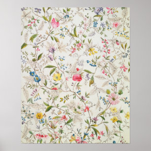 Vildblommor planlägger för materiellt silke, poster